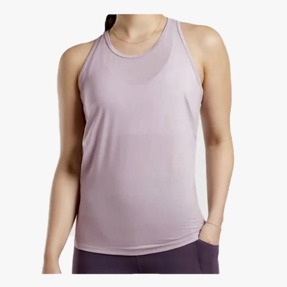 Athleta Essence Pink Tie Back Split Back Open Back Criss Cross Tank - Picture 2 of 8